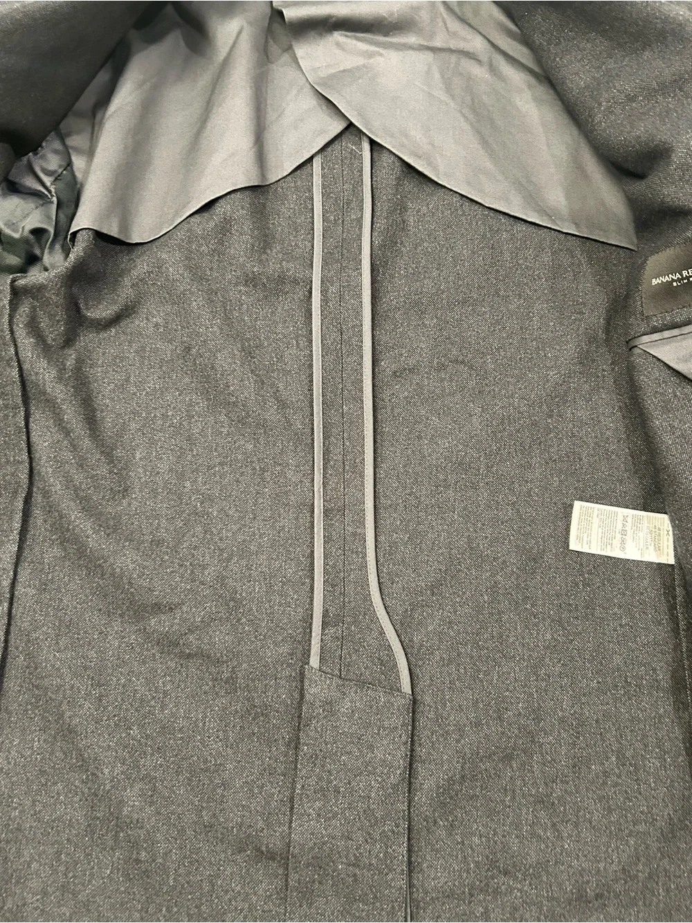 Banana Republic Men's Dark Gray Two-Button Blazer 46R Cotton Topcoat Modern Slim